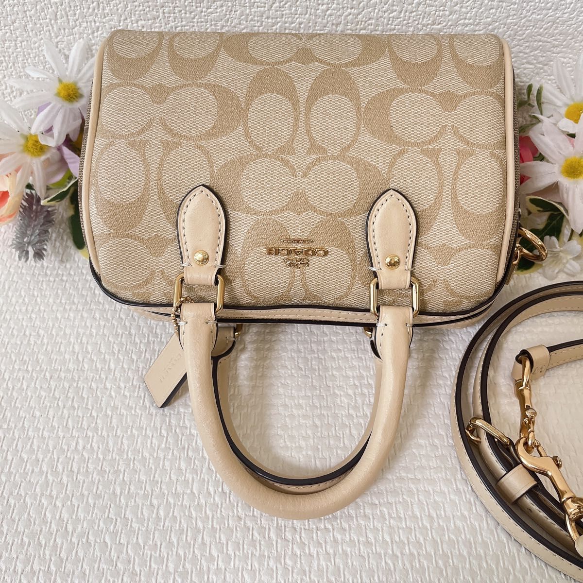 COACH コーチ ショルダーバッグ 2WAY ハンドバッグ シグネチャー ミニ