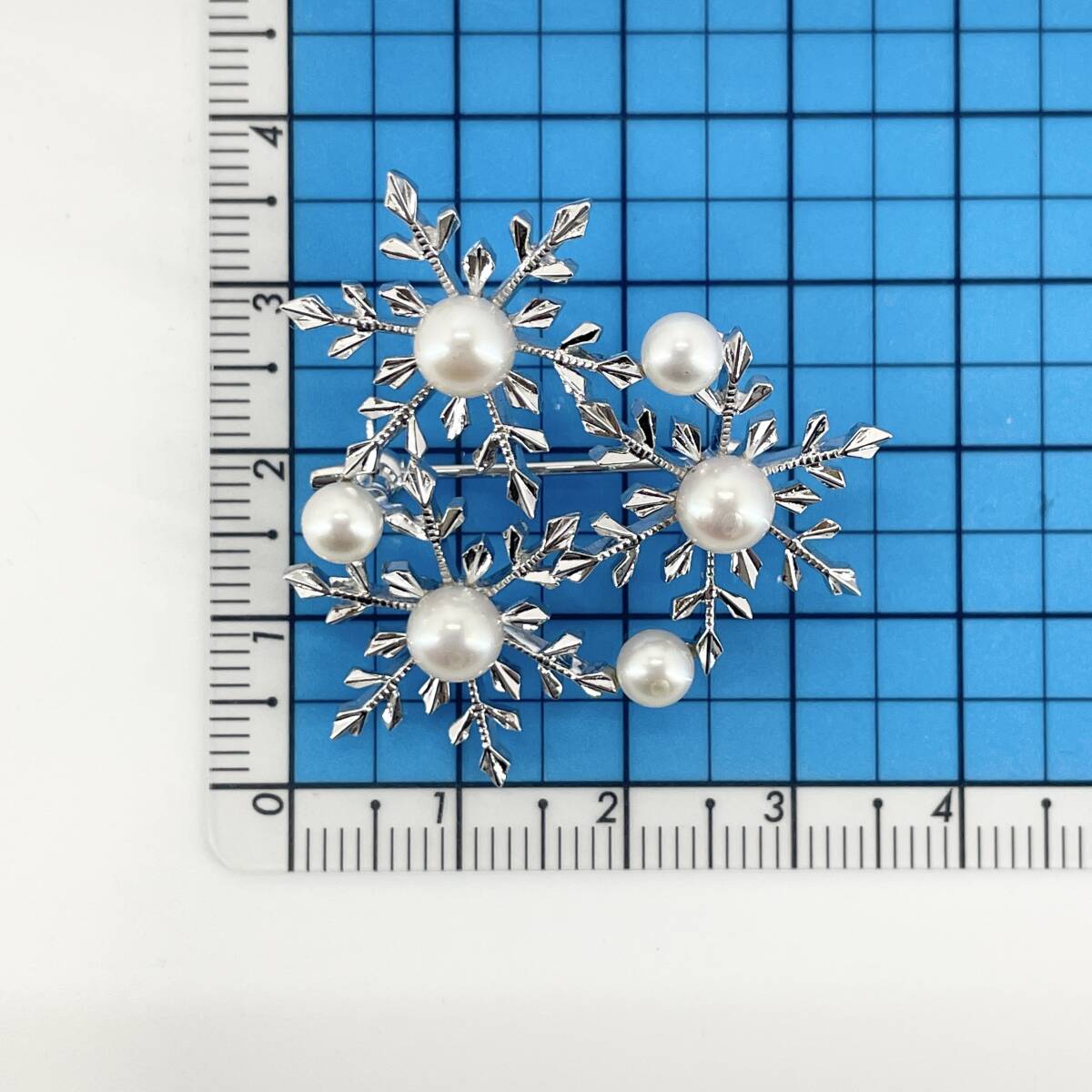 MIKIMOTO(ミキモト) ブローチ シルバー パール 真珠 雪 結晶