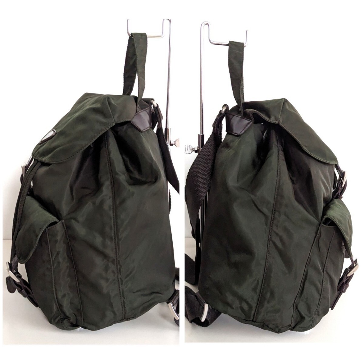 良品 プラダ ナイロン レザー 巾着 ミニリュック vintage バッグ 軽量