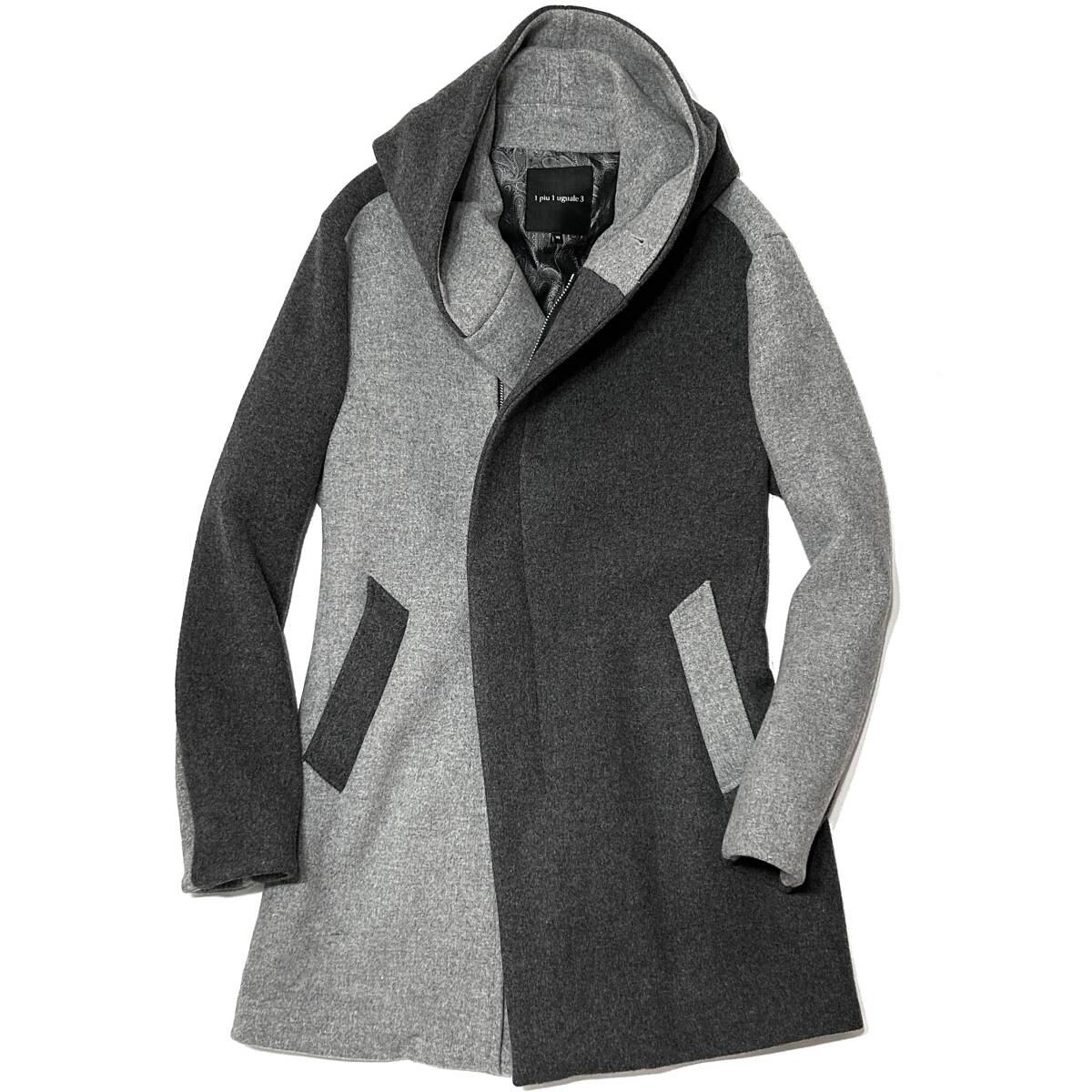 LEON掲載 定価16万 1piu1uguale3 PESCA LAMB MELTON CRAZY WRAP COAT