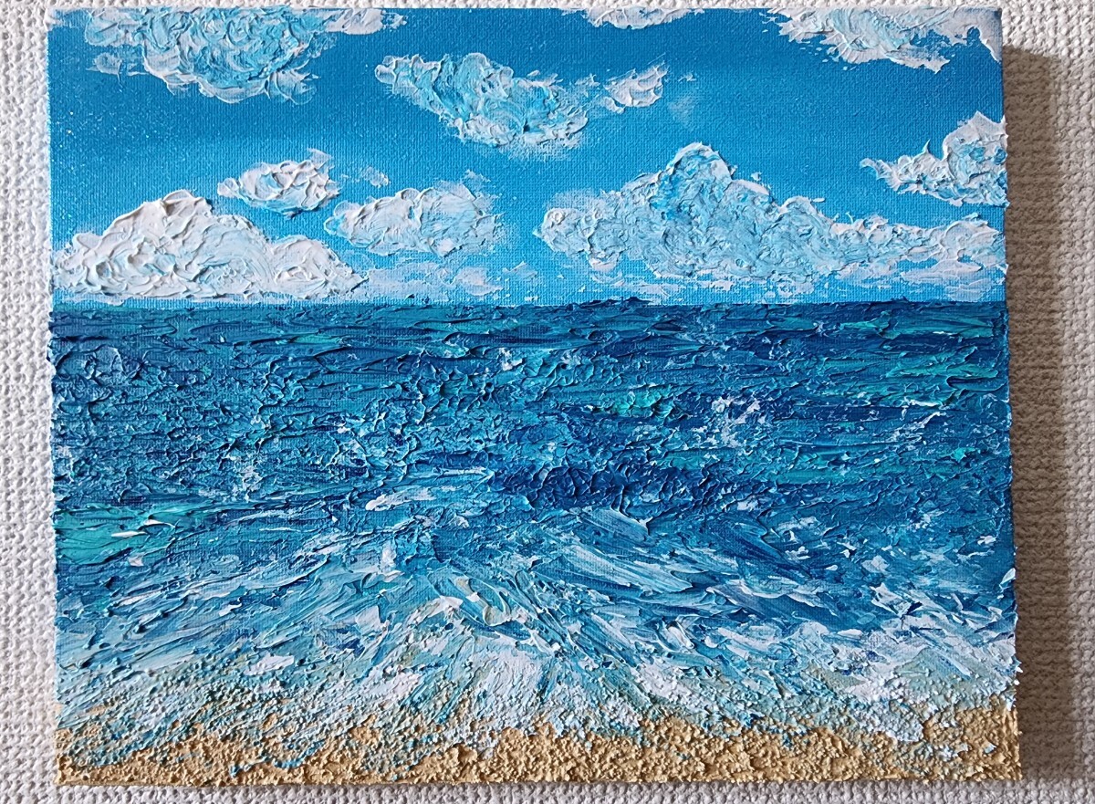 風景画 海 アクリル画 テクスチャーアート 抽象画 印象派 絵画｜Yahoo
