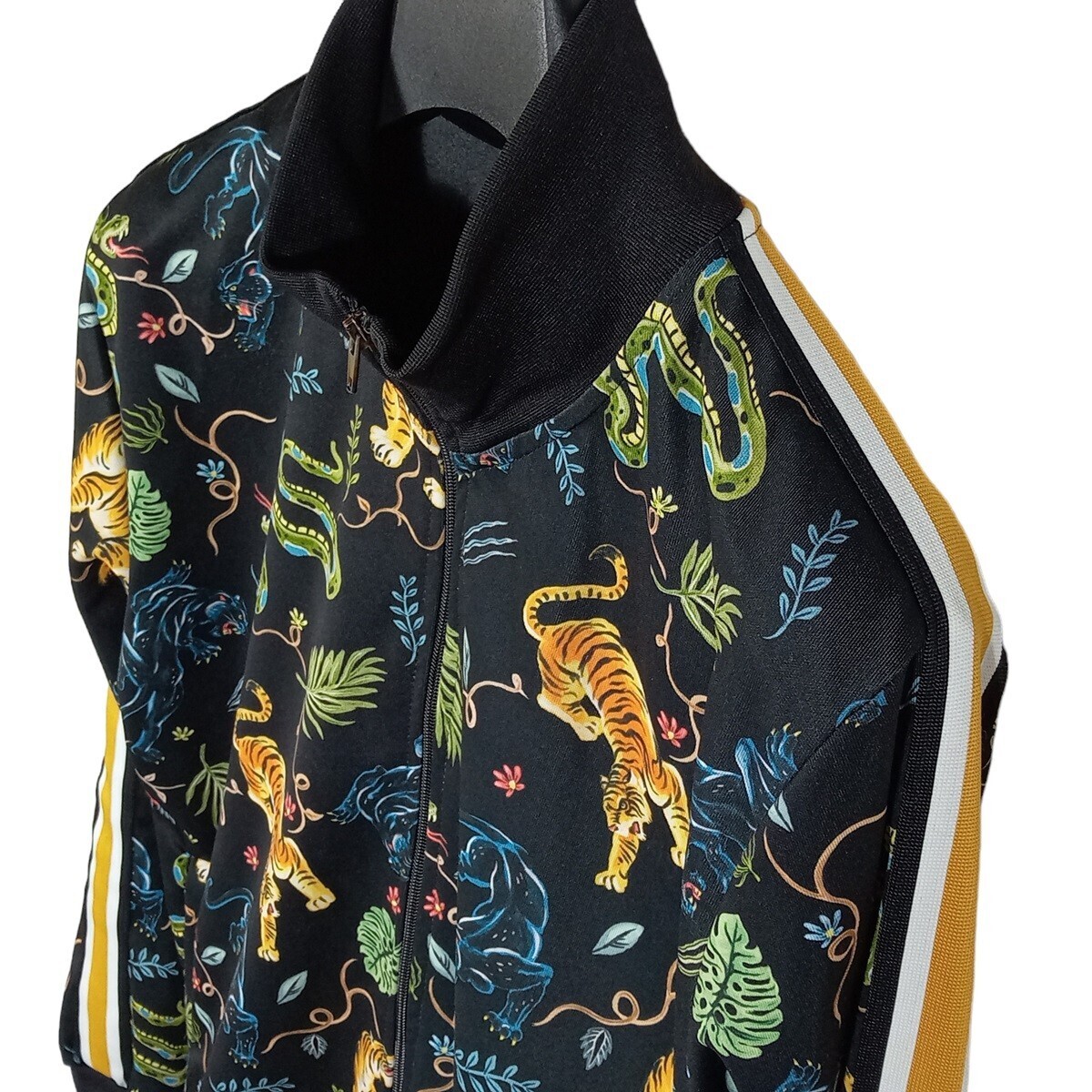 即決 良品 ZARA MAN ザラ マン 総柄( 蛇 虎 黒豹 ) トラックジャケット