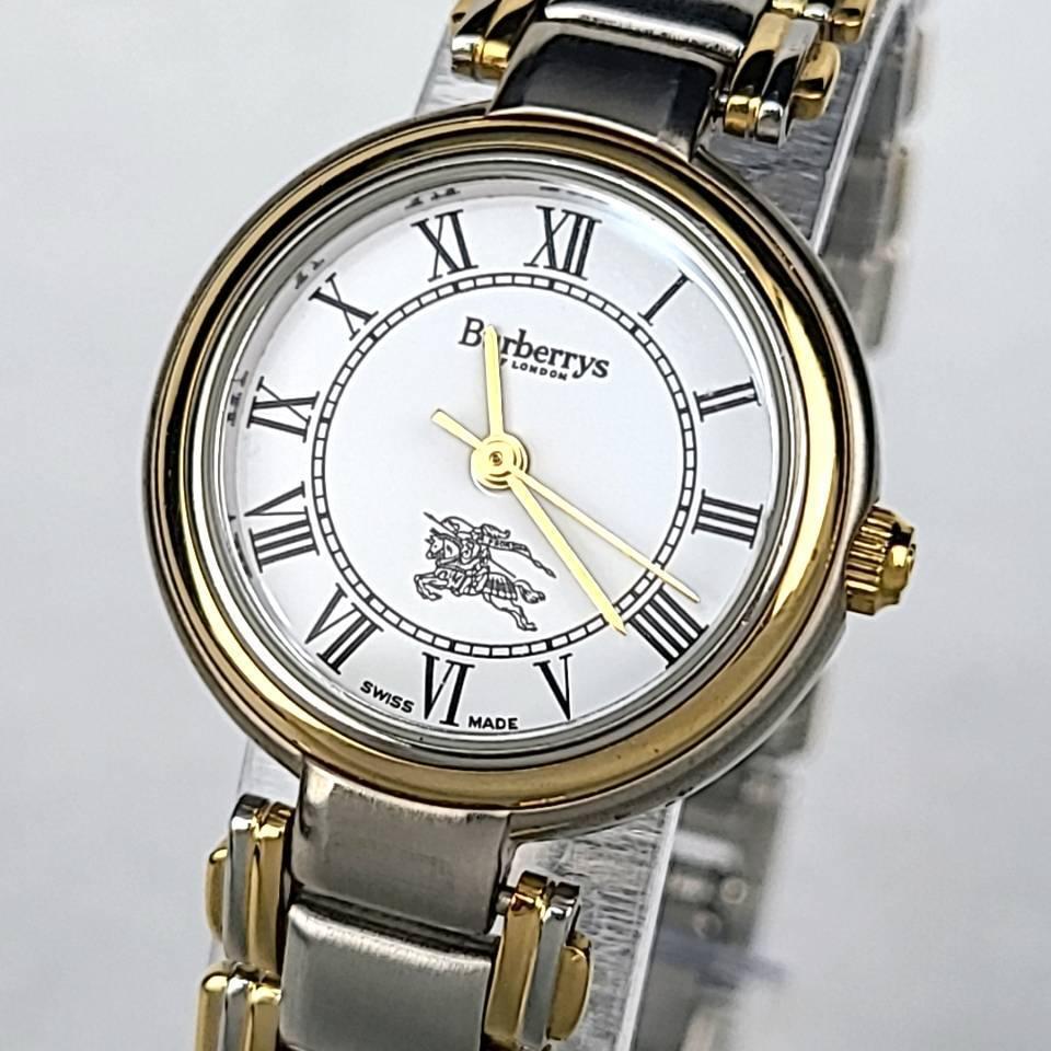 極美品 BURBERRY バーバリー 8000 箱/コマ2付 ローマン ホワイト文字盤