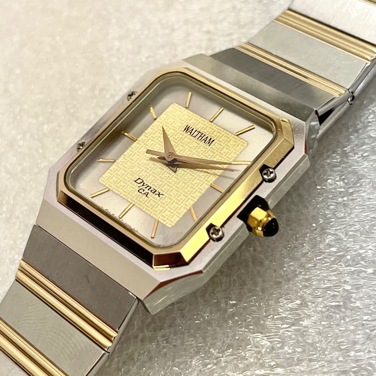 稼働 WALTHAM Dynax C A メンズ時計 スクエア コンビ ウォルサム
