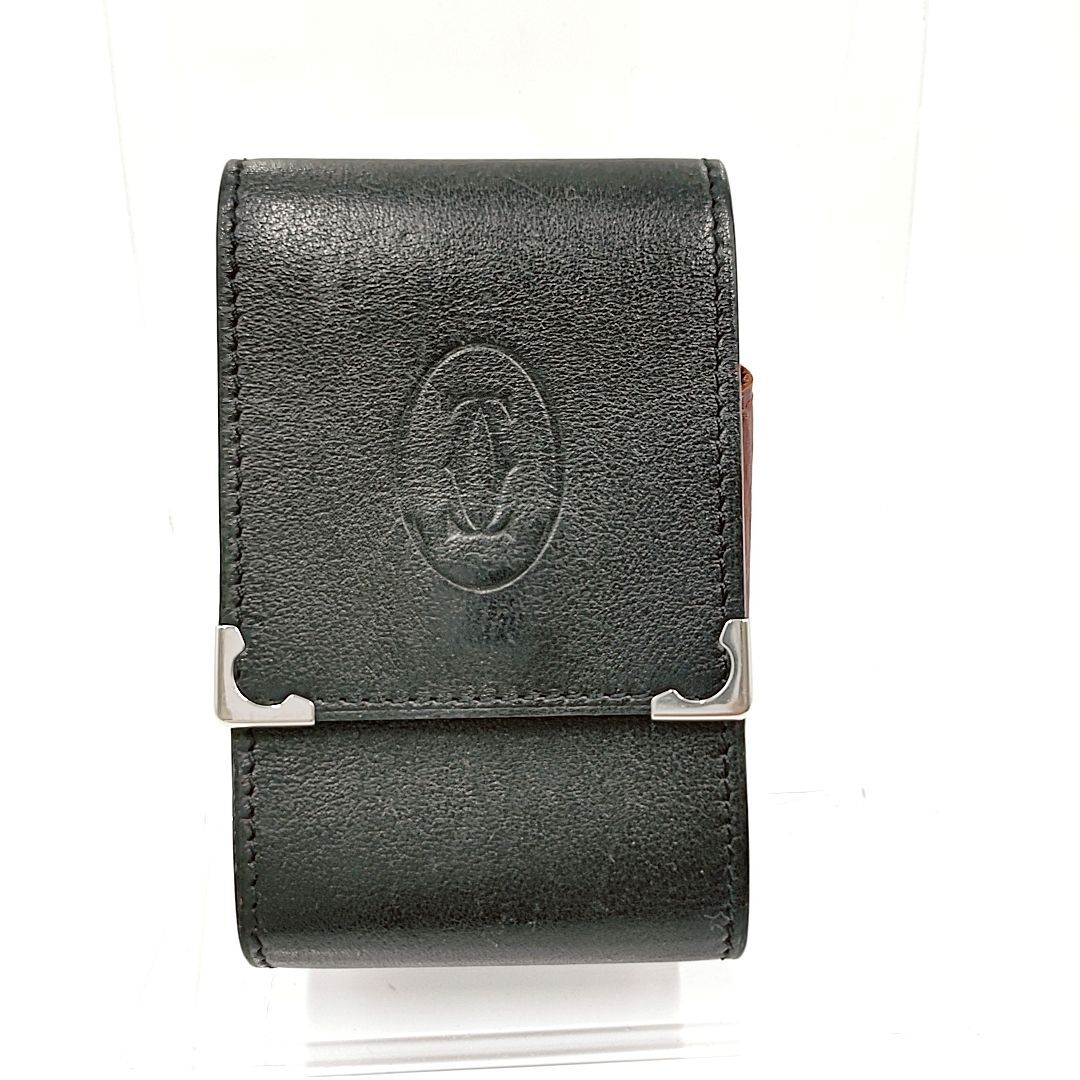Cartier カルティエ シガレットケース マストライン ブラック×ボルドー