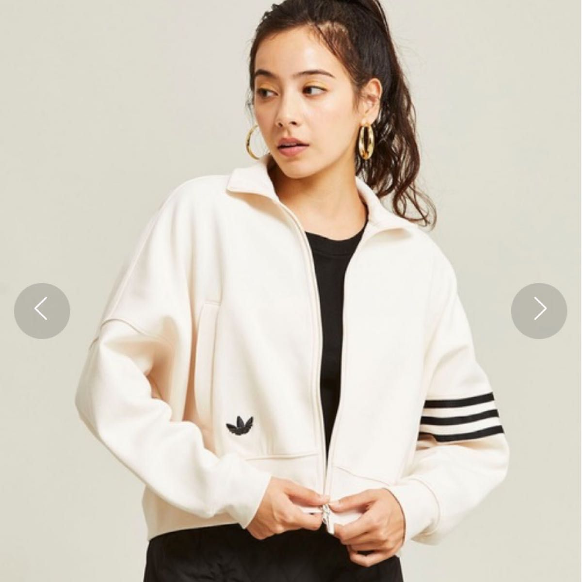 adidas アディカラー トラックジャケット ジャージ 白 Mサイズ IB7316