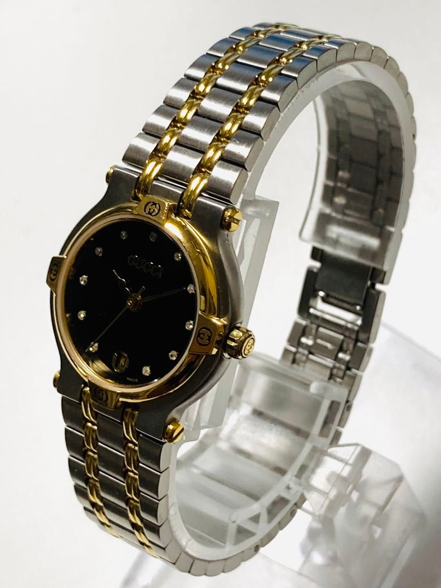 1コマサイズアップ 極美品 GUCCI グッチ 11pダイヤ付き コンビ