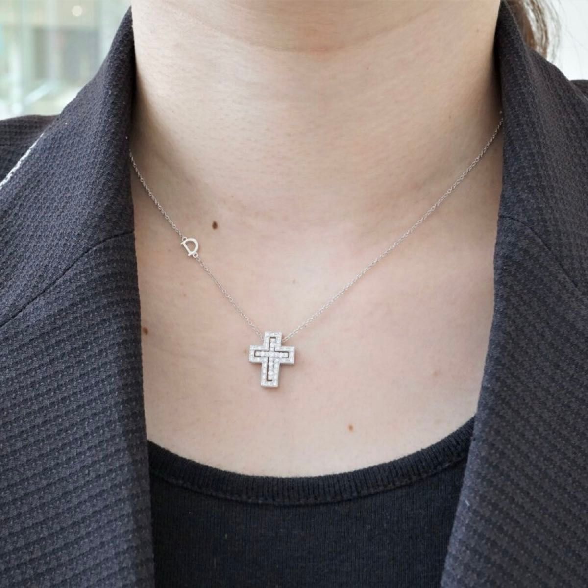 新品】DAMIANI ダミアーニ風 クロスネックレス シルバー ジュエリー 銀
