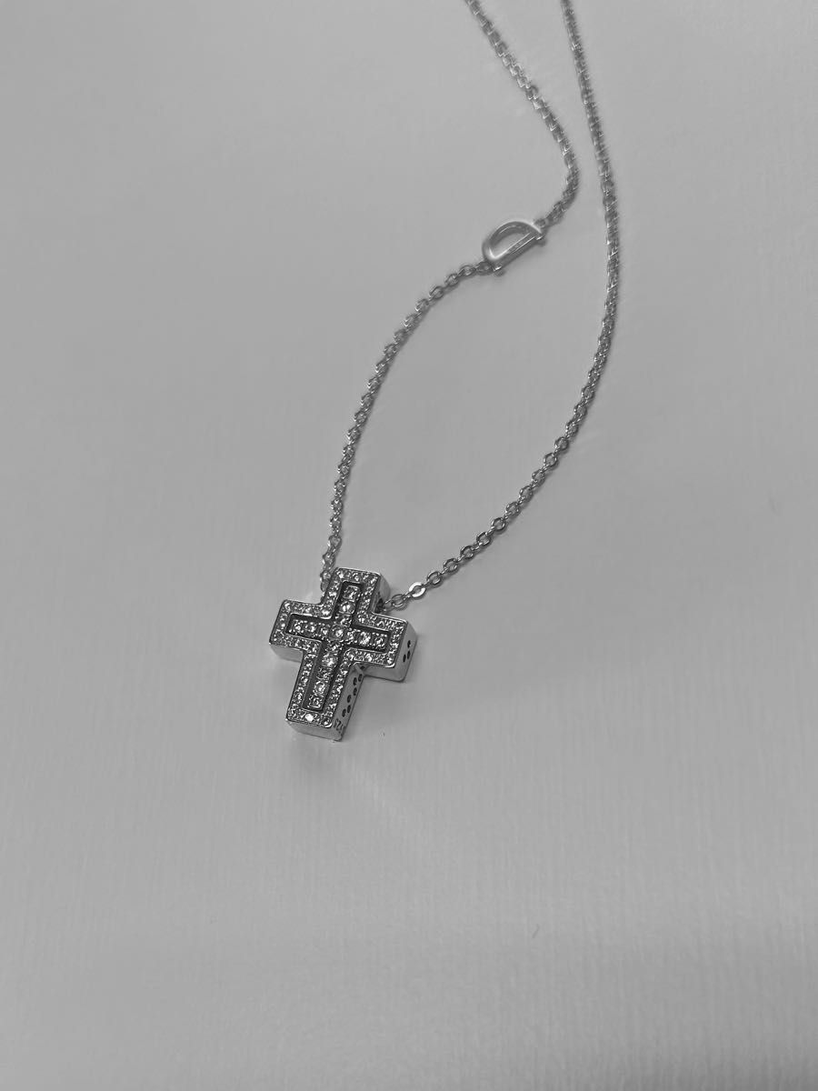 新品】DAMIANI ダミアーニ風 クロスネックレス シルバー ジュエリー 銀