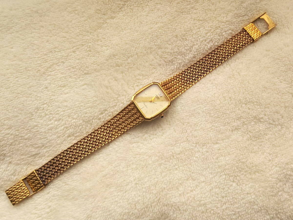 稼働品 セイコー エクセリーヌ 7321 GPゴールドレディース 腕時計 2P