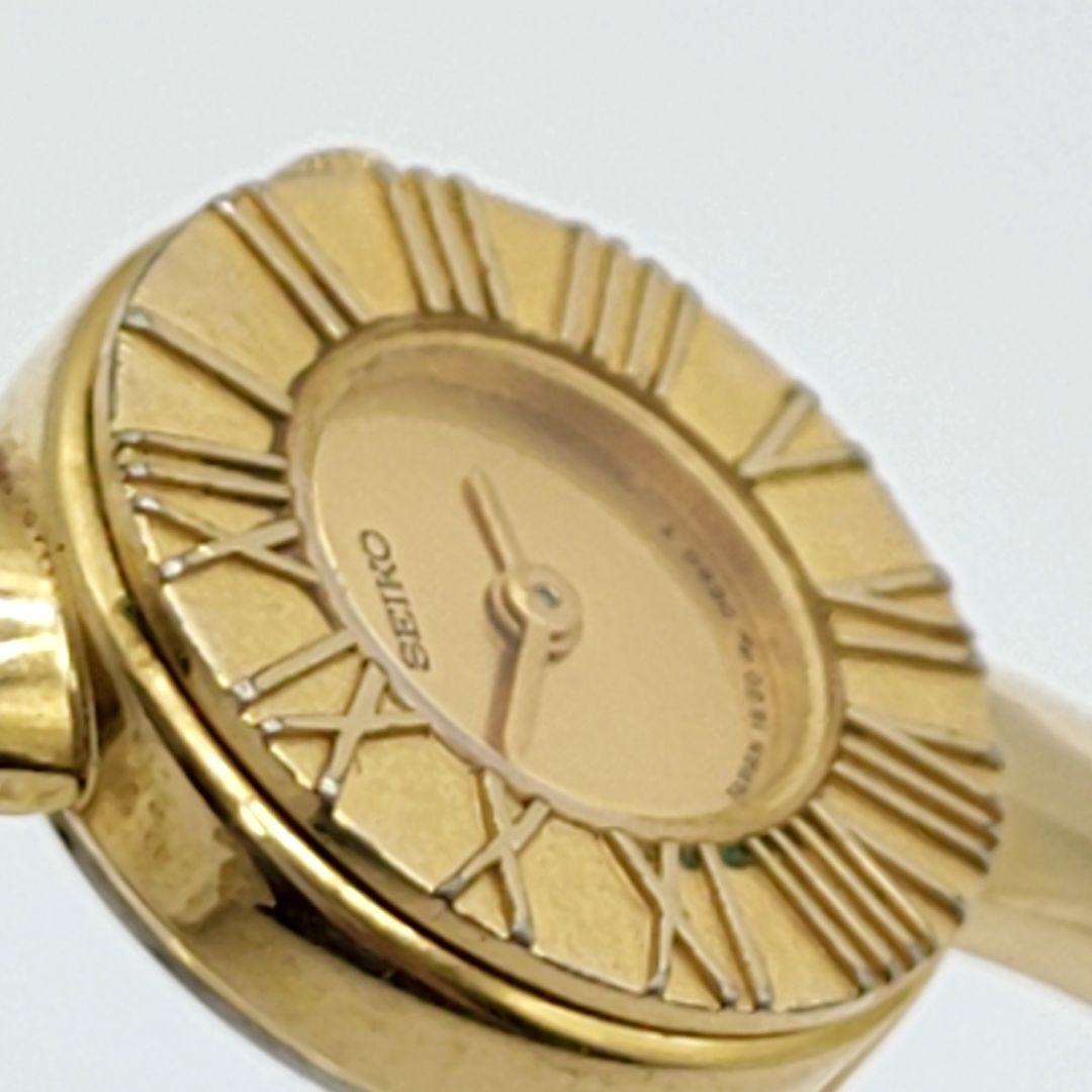 電池切れ】SEIKO セイコー クォーツ 腕時計 ゴールド文字盤 ラウンド