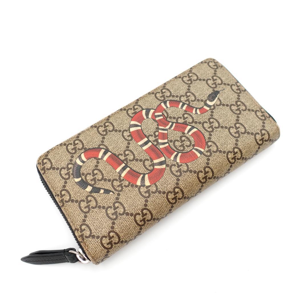 GUCCI グッチ キングスネーク 長財布 ラウンドファスナー GGスプリーム