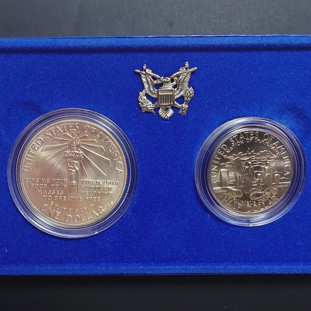 1986年アメリカ銀貨 自由の女神 リバティ1ドル記念銀貨＋ハーフダラー