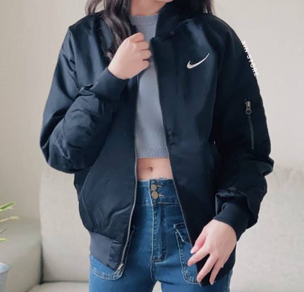 S 新品 NIKE リバーシブル VRSTY BMBR JKT アウター ウィメンズ バー