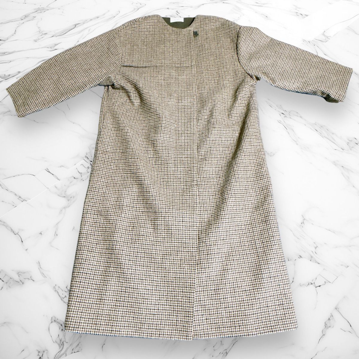 Eaphi no collar wool check coat コート ブラウン｜Yahoo!フリマ（旧