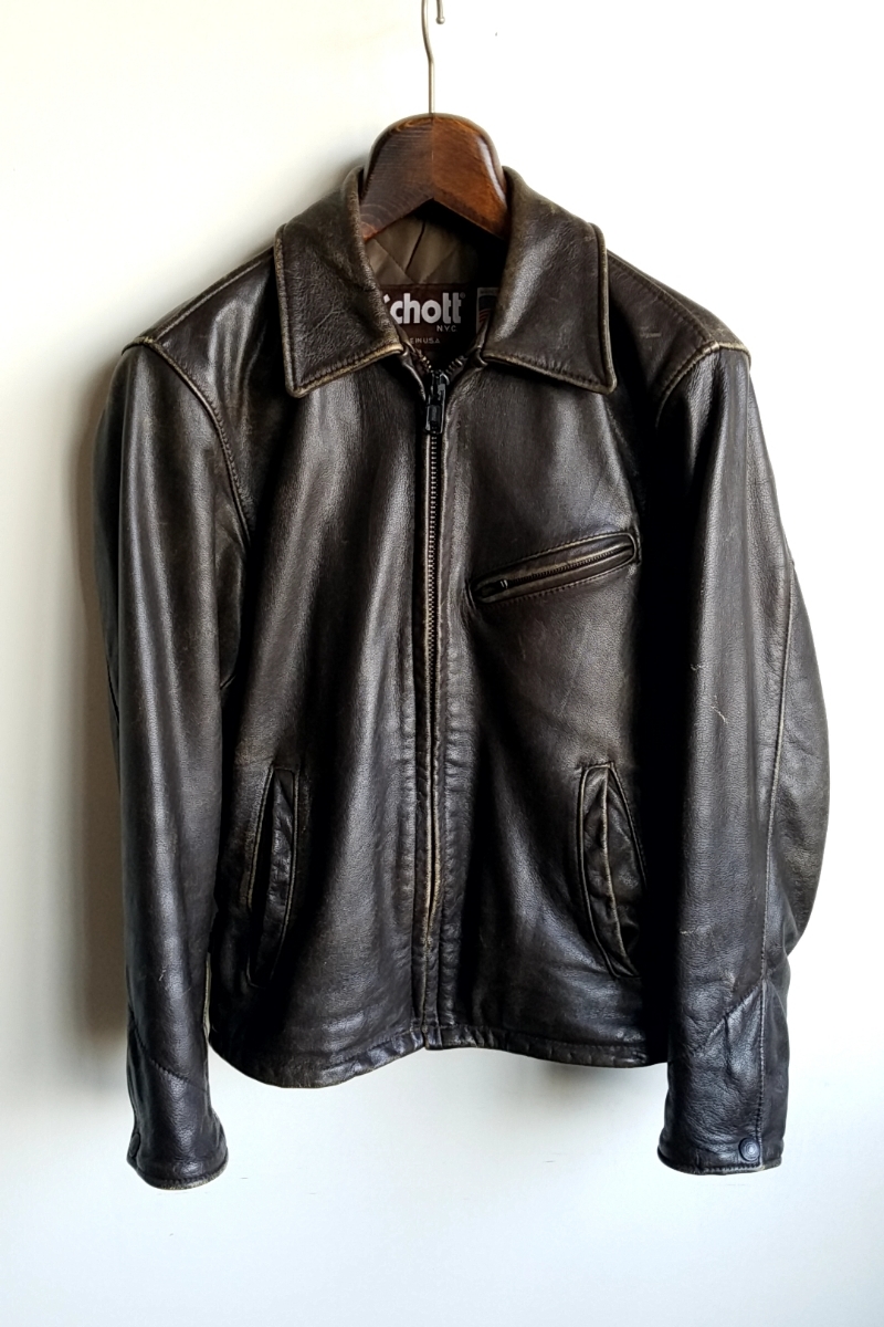 854 USA製 ショット SCHOTT 691 シングル ライダースジャケット 希少