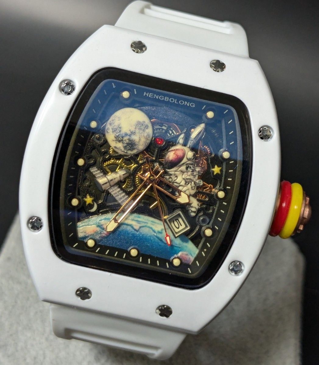 新品 腕時計 リシャールミルtype クオーツ オマージュ トノー ホワイト