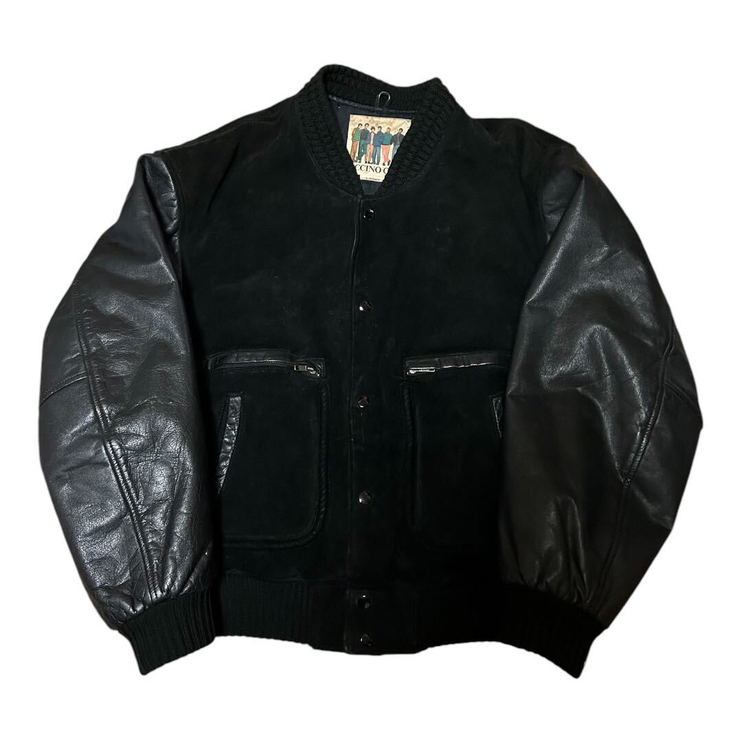 良品 80s PACCINO CLUB バッグロゴ オールレザー スタジャン L｜Yahoo