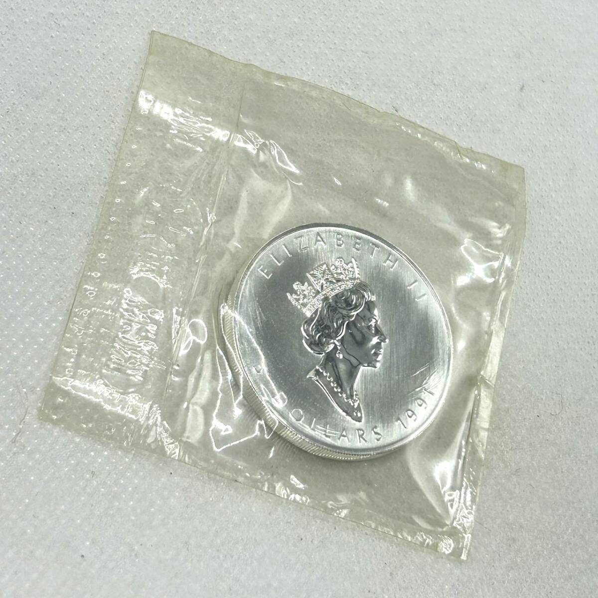 カナダ 5ドル 銀貨 1991年 メープルリーフ