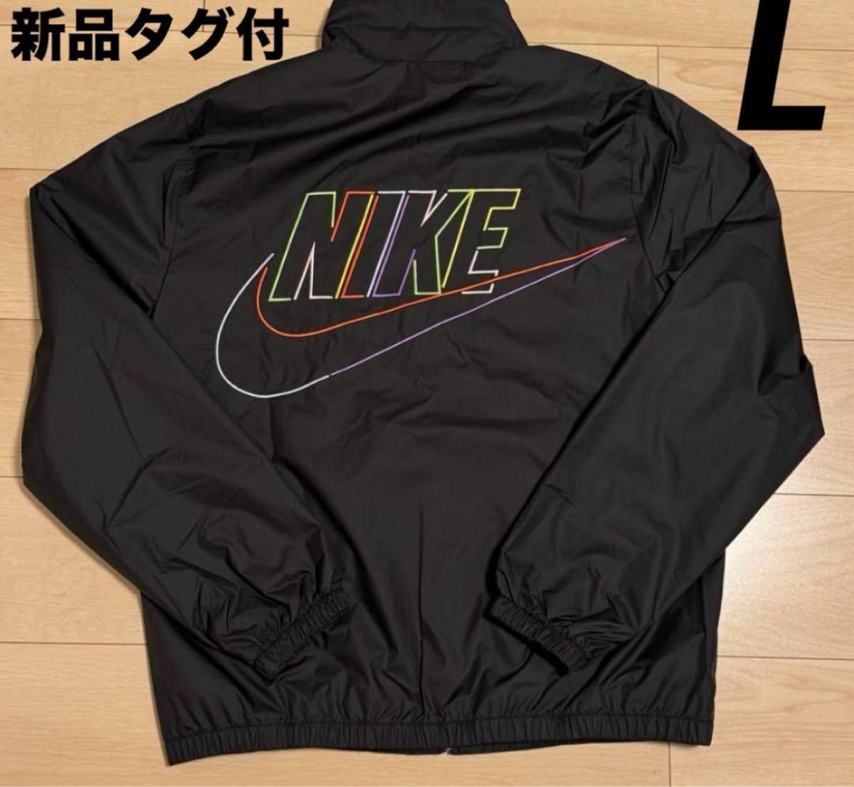 新品 ナイキ ビッグスウッシュ ウーブンジャケット レインボー刺繍ロゴ