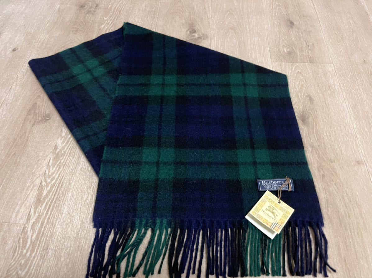 BURBERRY バーバリー マフラー カシミア100％ グリーン系 タグ付き未