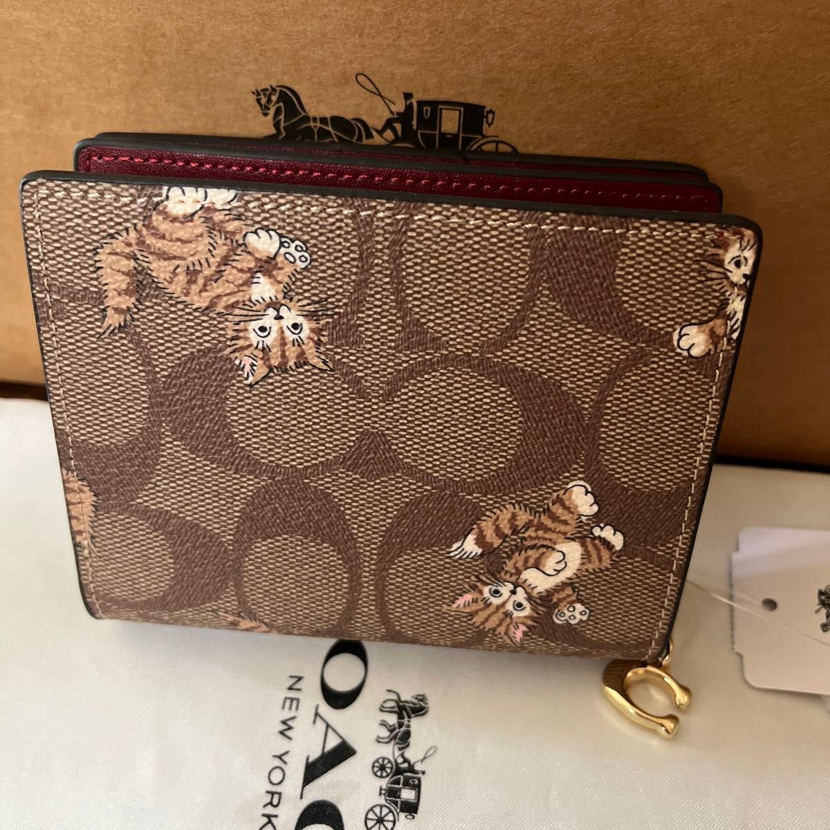 コーチcoach二つ折り財布ミニ猫｜Yahoo!フリマ（旧PayPayフリマ）