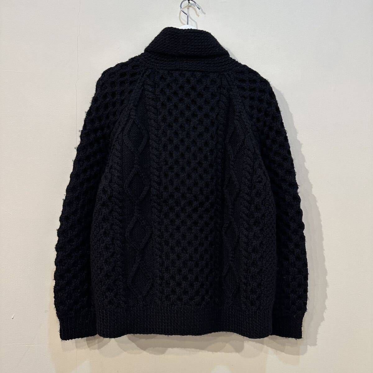 INVERALLAN 6A Shawl Collar Cardigan Black インバーアラン ショール