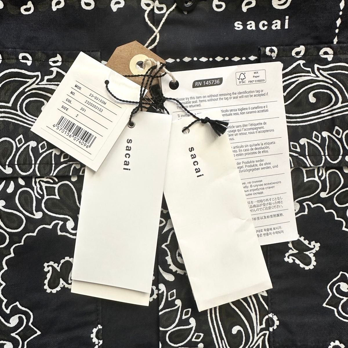 sacai Bandana Print Shirt サカイ バンダナ プリントシャツ