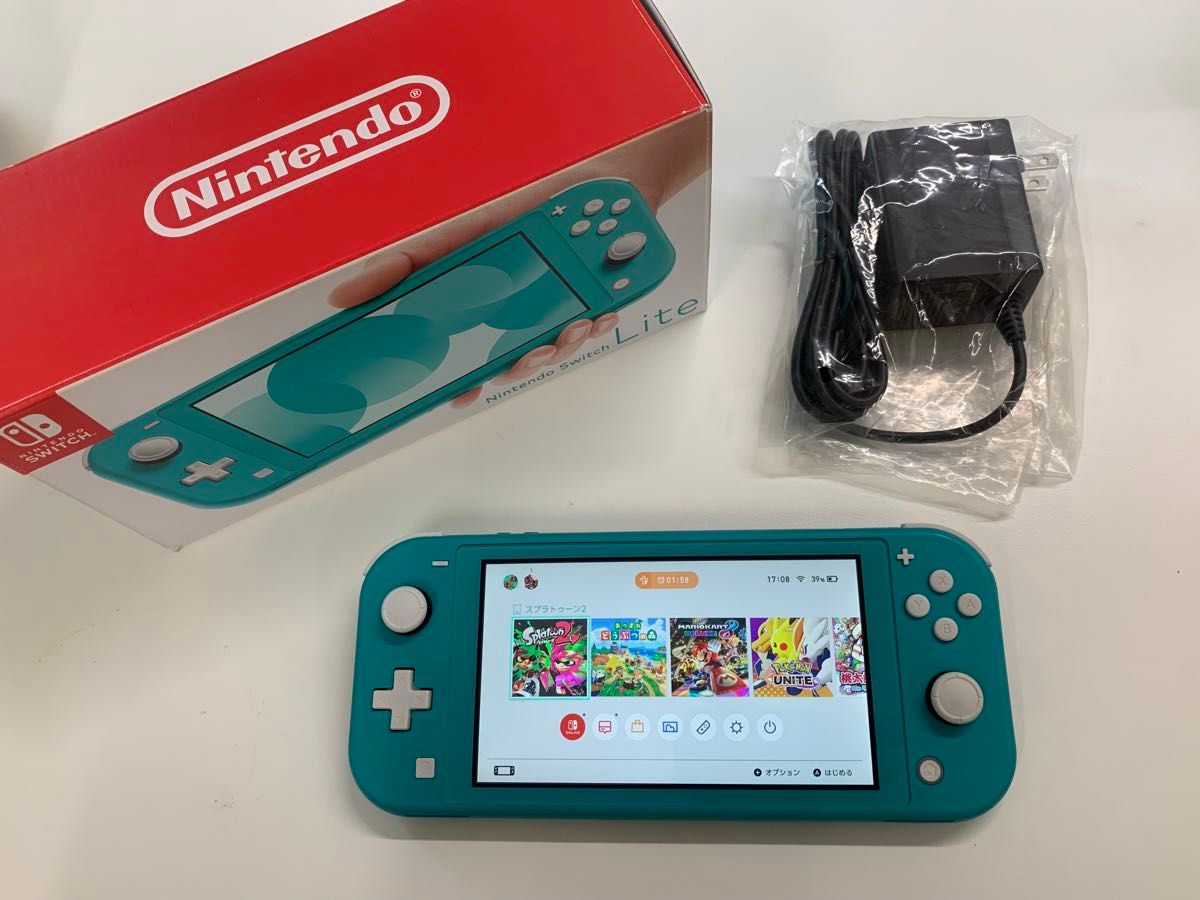 Nintendo Switch Lite ターコイズ 本体 充電器付き 箱無し 完動品・欠