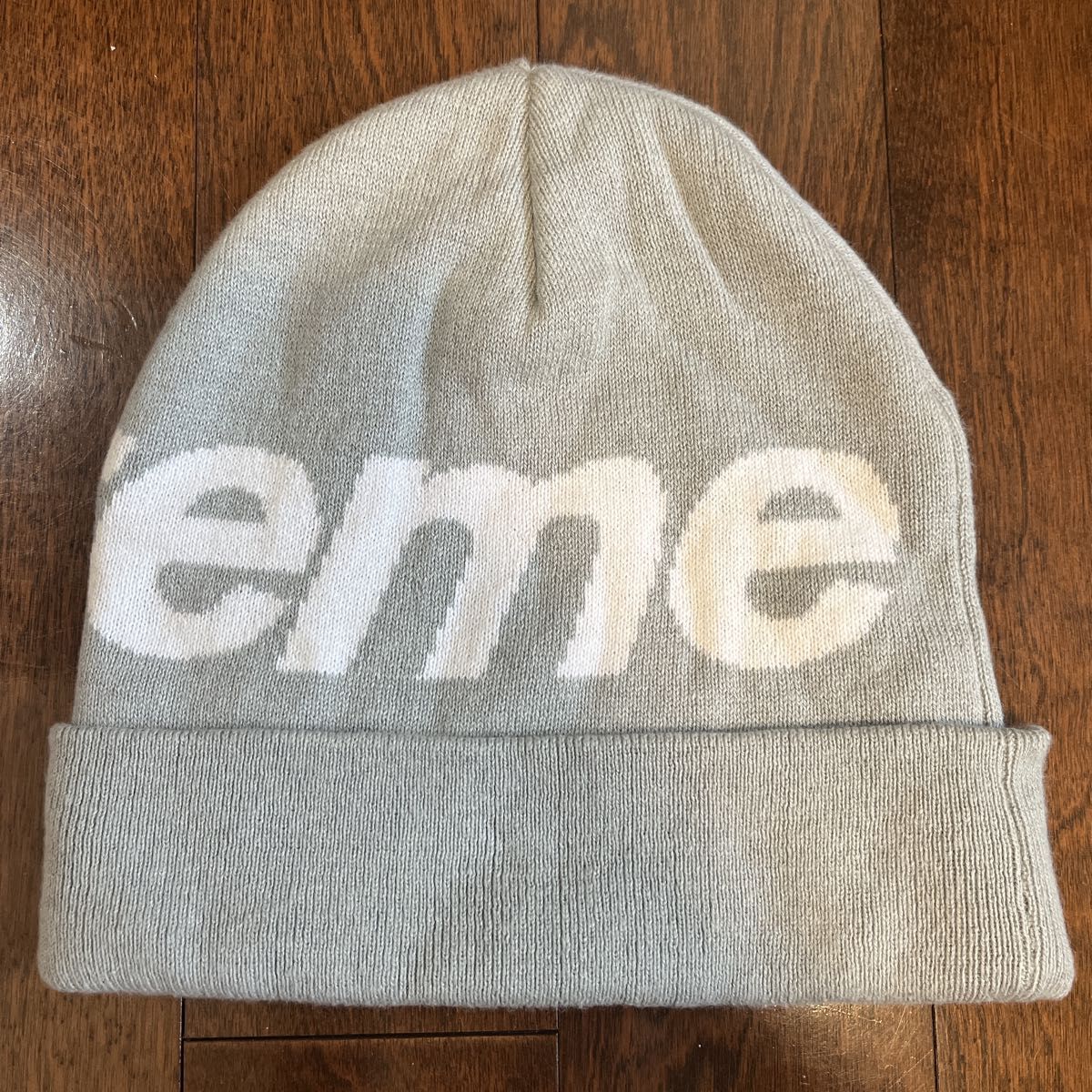 supreme シュプリーム ニット ビーニー ビッグロゴ グレー｜Yahoo