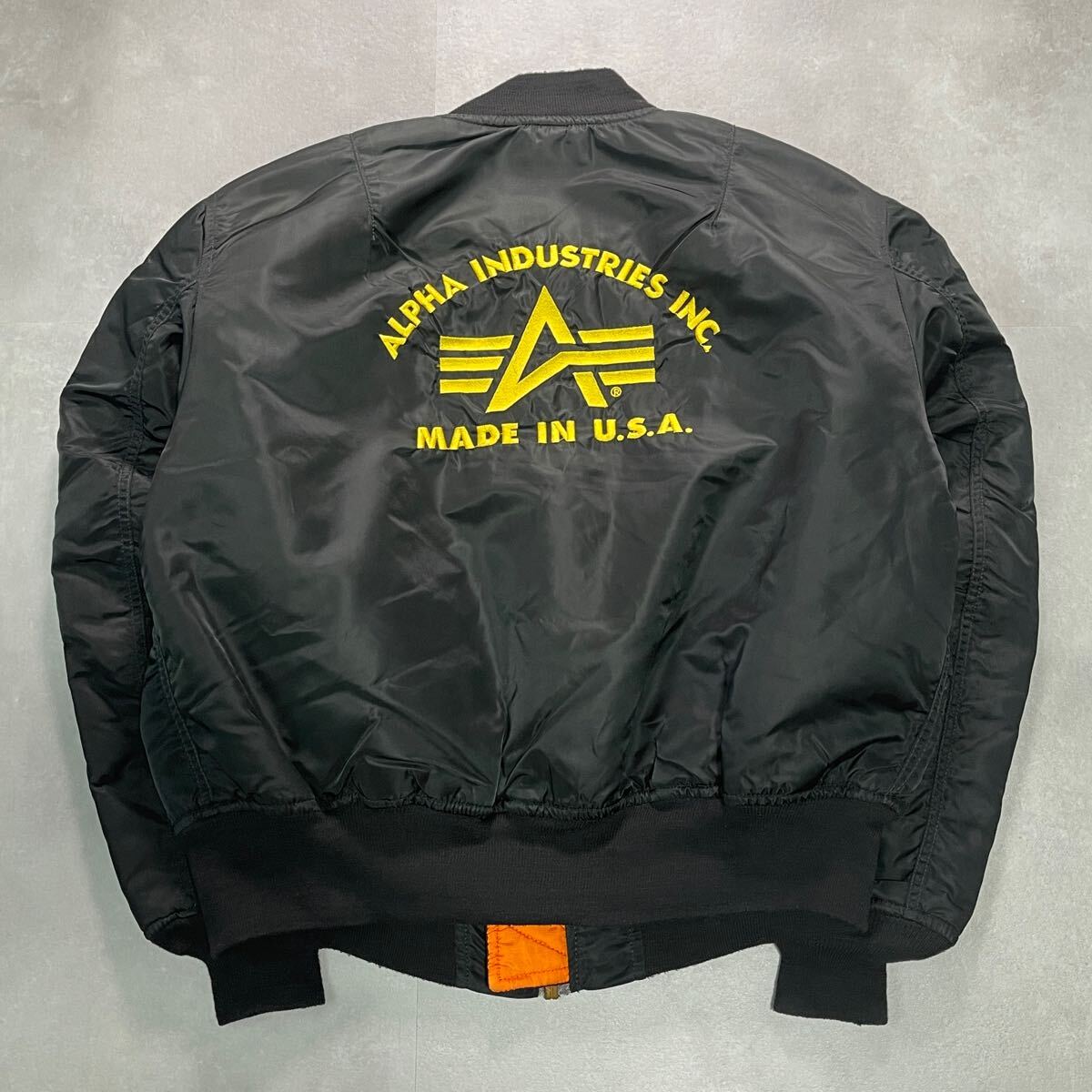 ALPHA INDUSTRIES USA製 MA-1 バック刺繍 ブラック XL｜Yahoo!フリマ