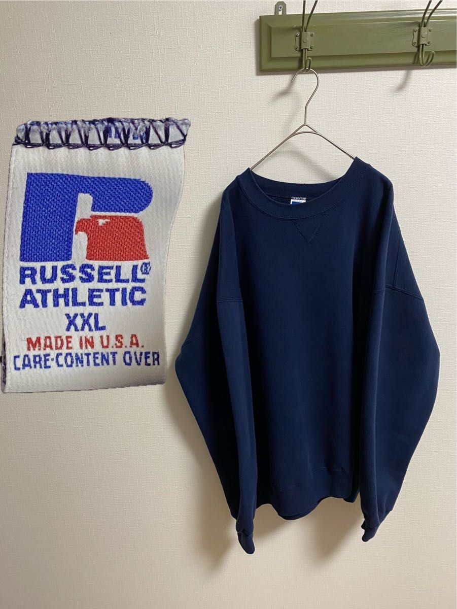USA製 XXL 90s ラッセル スウェット トレーナー RUSSELL 無地 古着