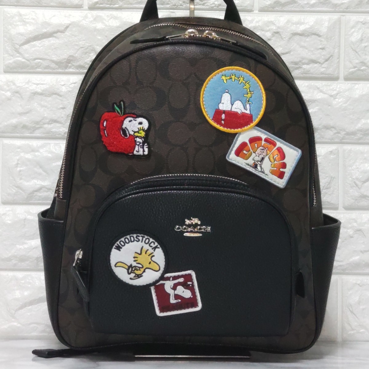 コーチ COACH スヌーピー コラボ リュック ブラウン ワッペン 未使用