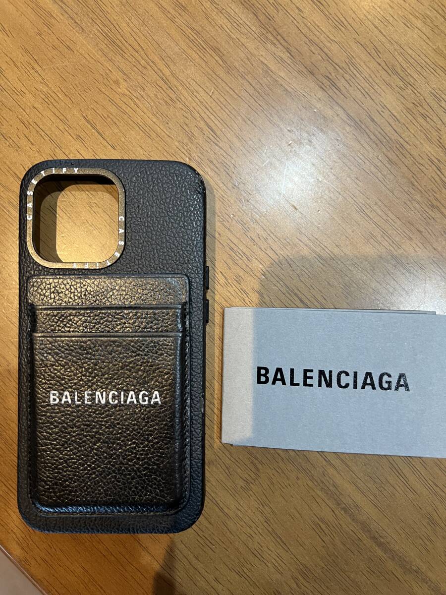 バレンシアガ BALENCIAGA iPhone カードケース 革 ブラック MagSafe