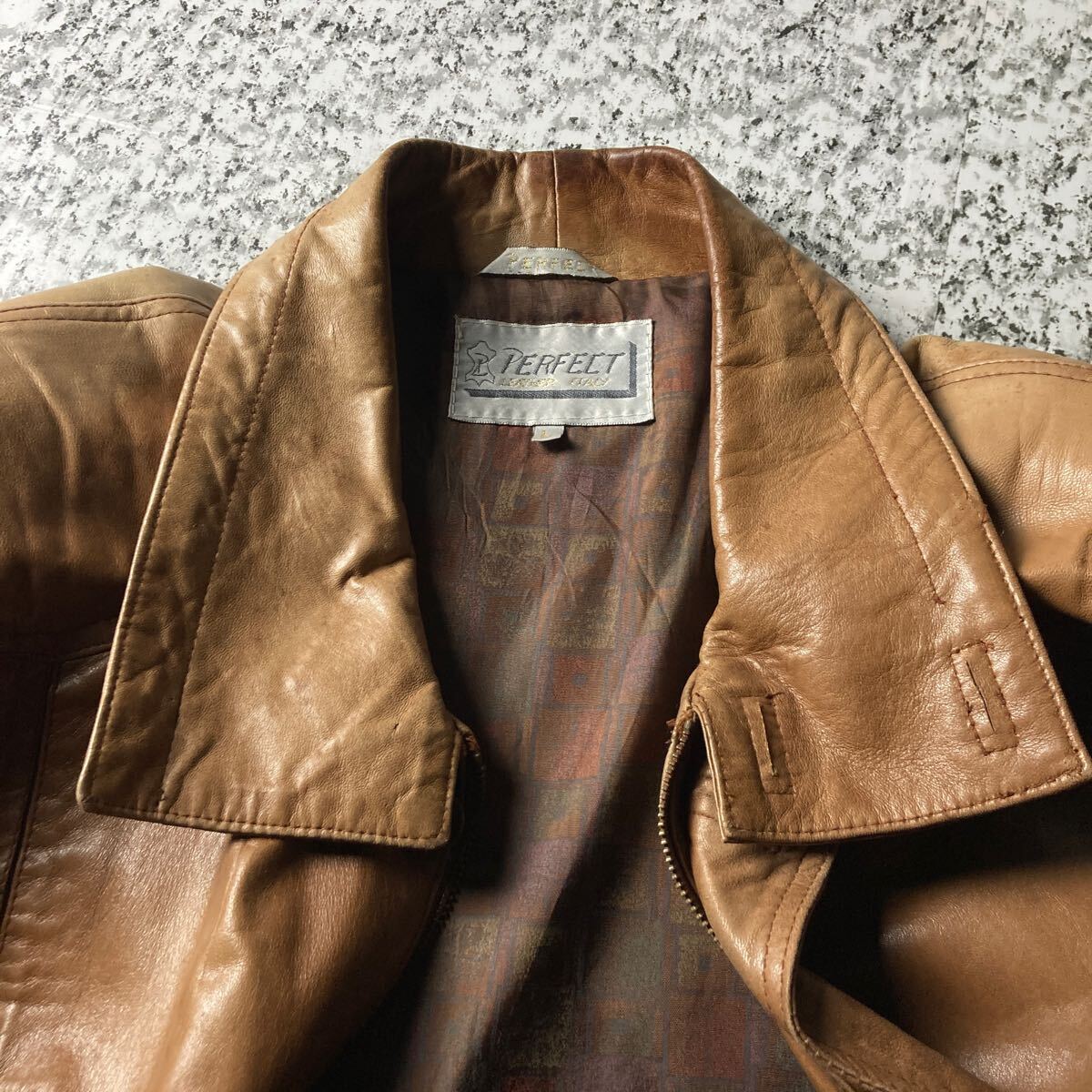 80sヴィンテージ】リアルレザーコート 肩パットGENUINE LEATHER