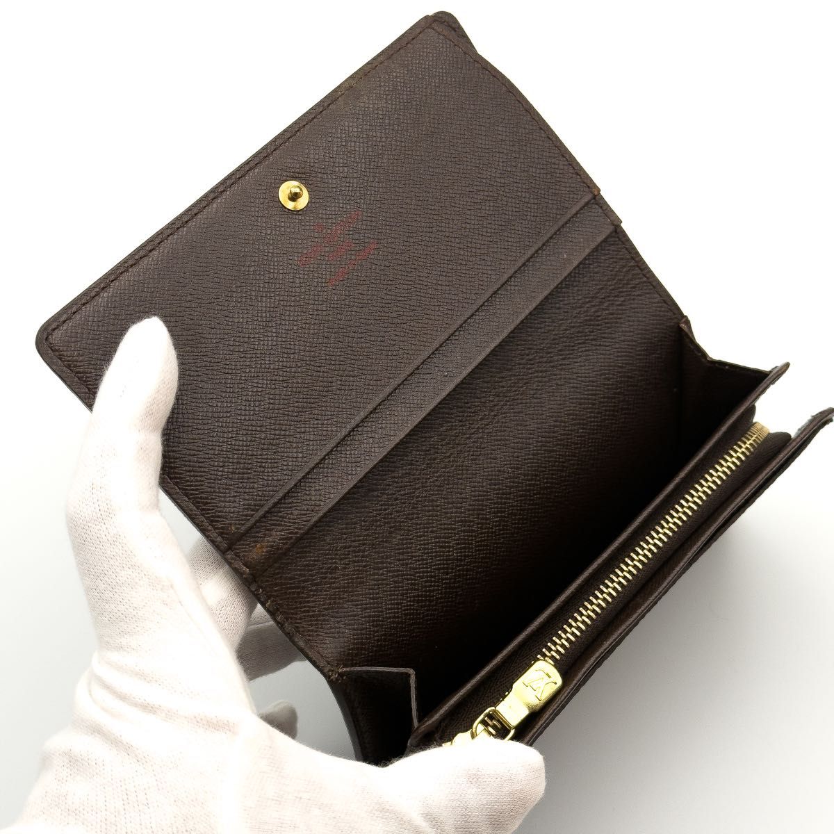 LOUIS VUITTON最高級美品 ダミエエベヌポルトフォイユトレゾールL字