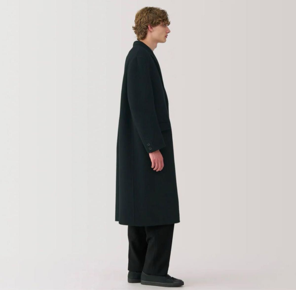 新品未使用MUJI LABO カシミヤ混チェスターコート ブラック 紳士M