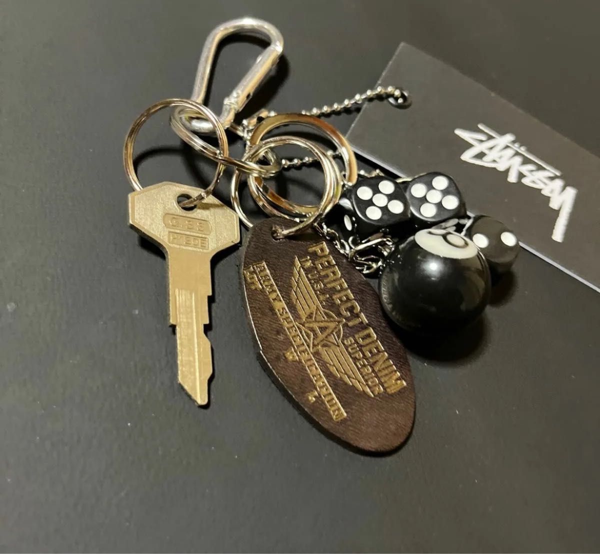 正規STUSSYタグ キーホルダーセット メンズ 8ボールヴィンテージ