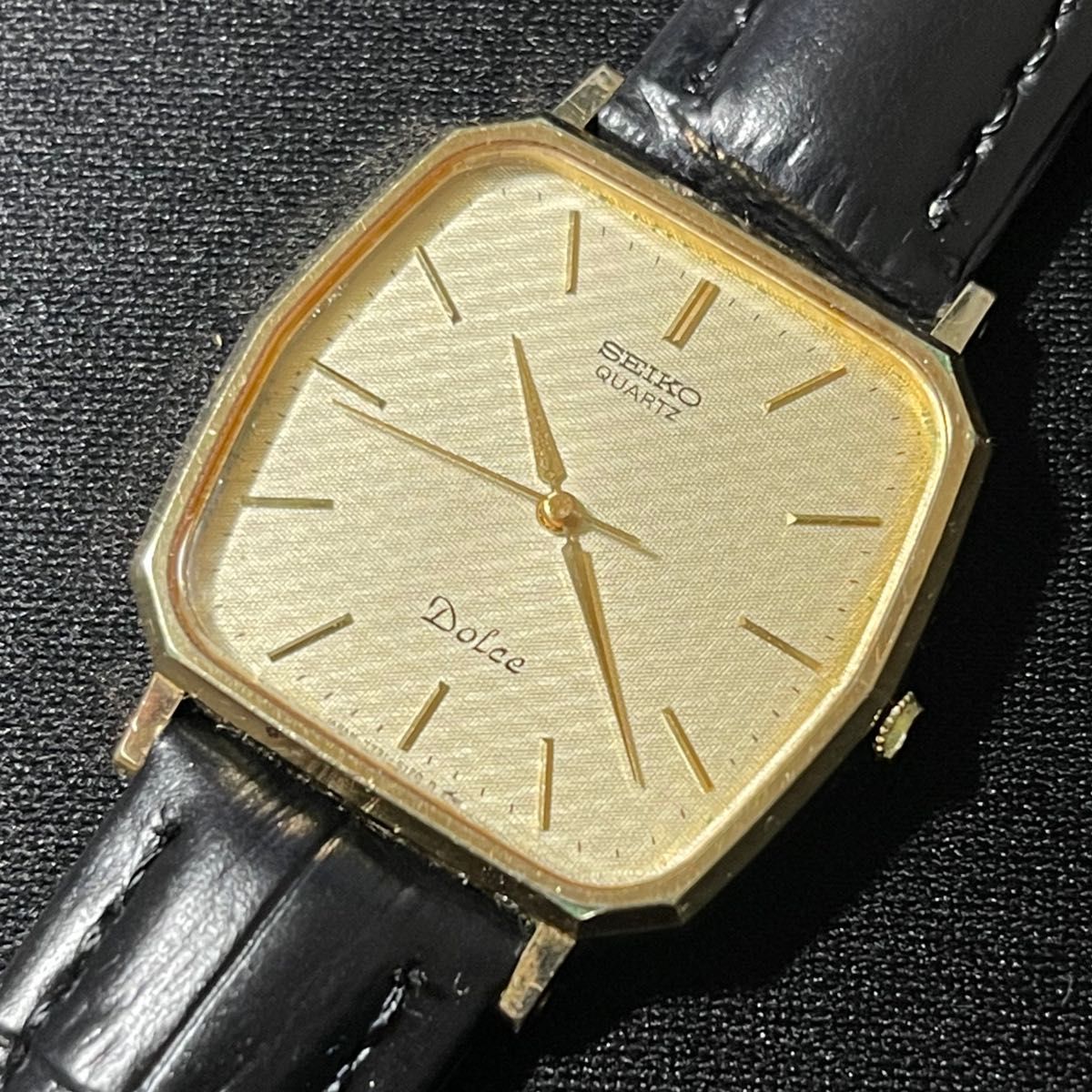 A-43 希少 稼働品 SEIKO DOLCE 80年代ヴィンテージ スクエア型