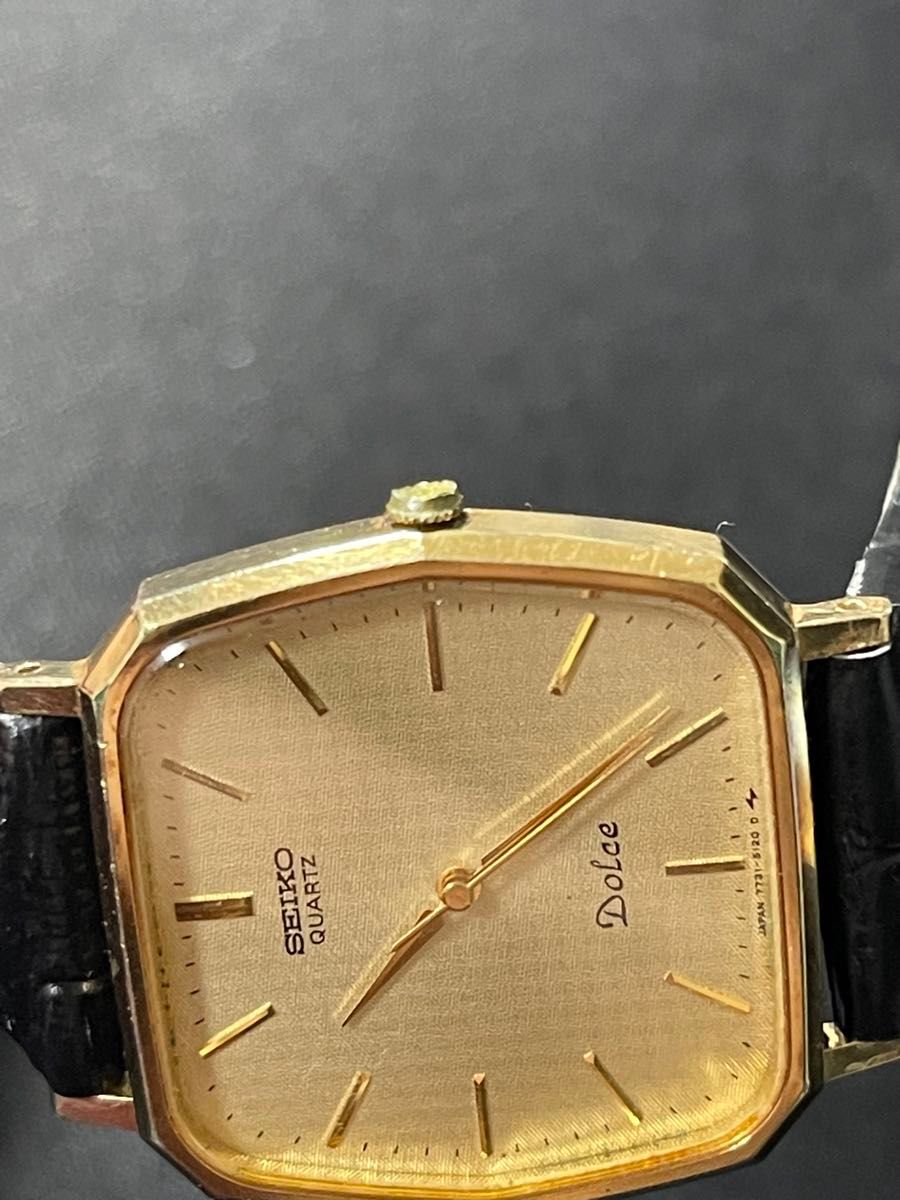 A-43 希少 稼働品 SEIKO DOLCE 80年代ヴィンテージ スクエア型