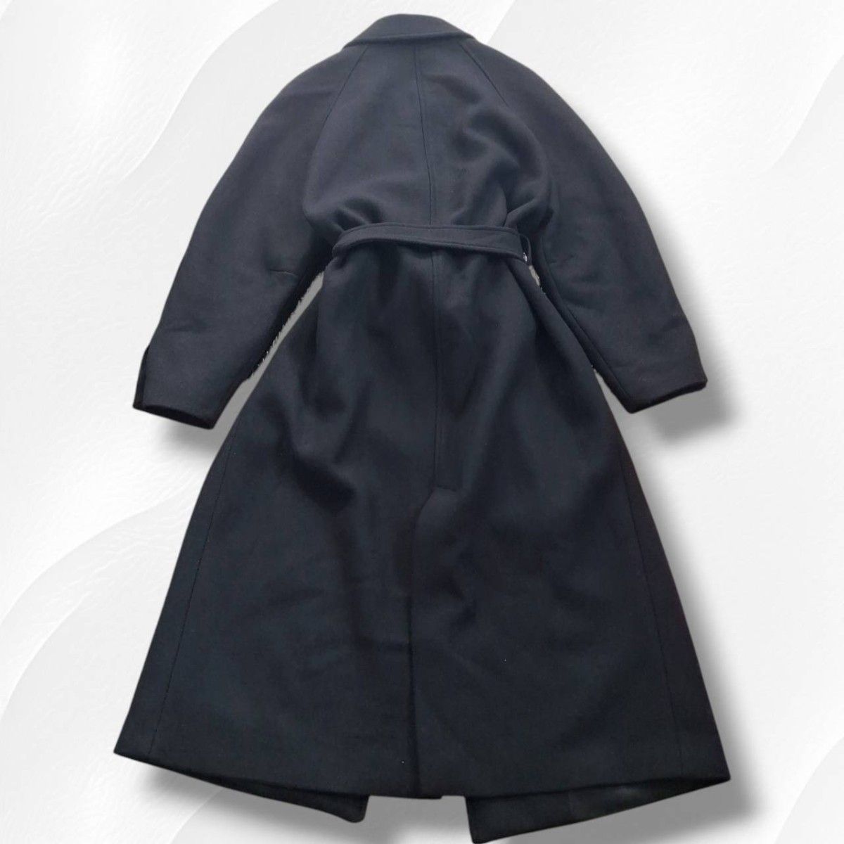 新品 ZARA ザラ チェスターコート ロングコート ベルト付き ウール 黒