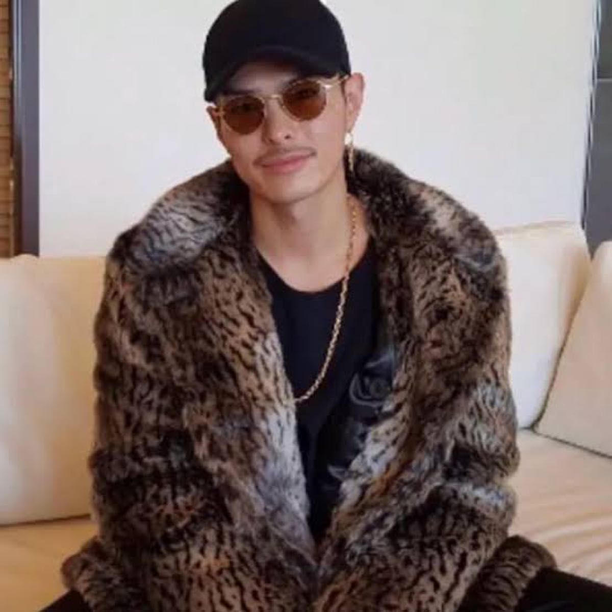 Schott ファーコート Faux Fur Peacoat Leopard Jacket Supreme