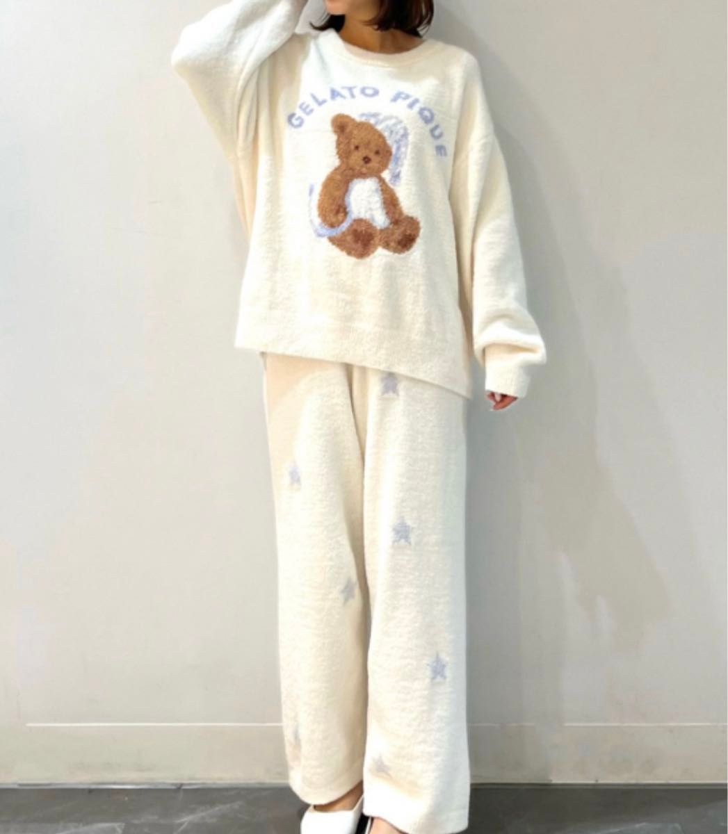 新品 ジェラートピケ 上下2点 BEAR ベア プルオーバー&ロングパンツ