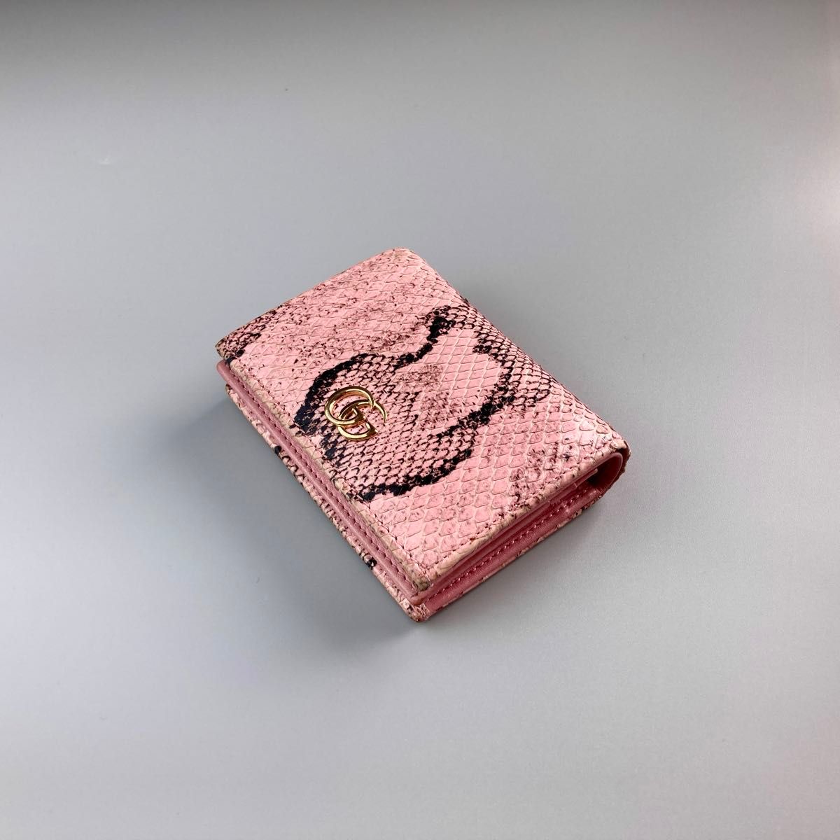 希少 GUCCI グッチ 二つ折り財布 GGマーモント パイソン 小型