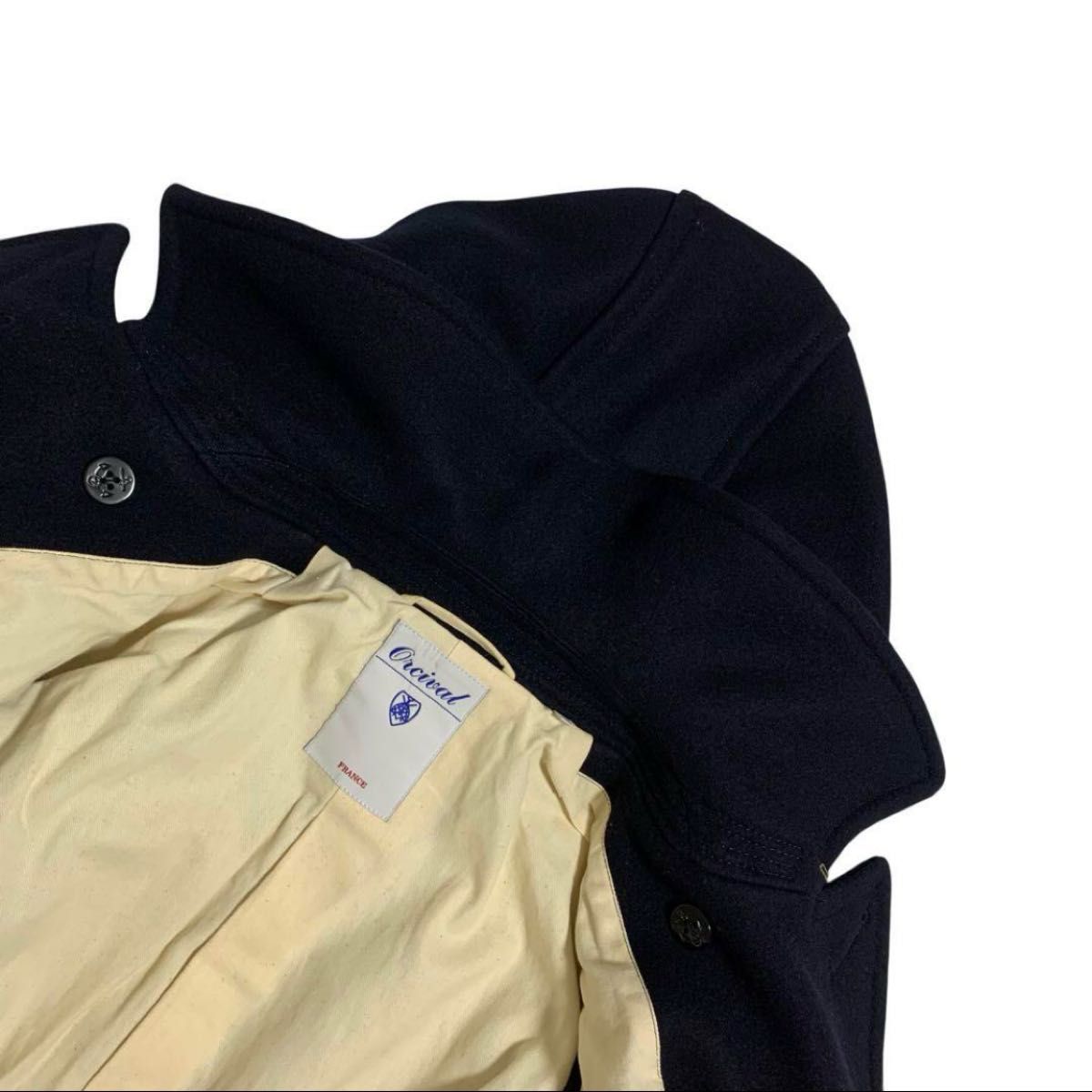 美品】orcival オーシバル ダブル ピーコート ウールコート ネイビー M