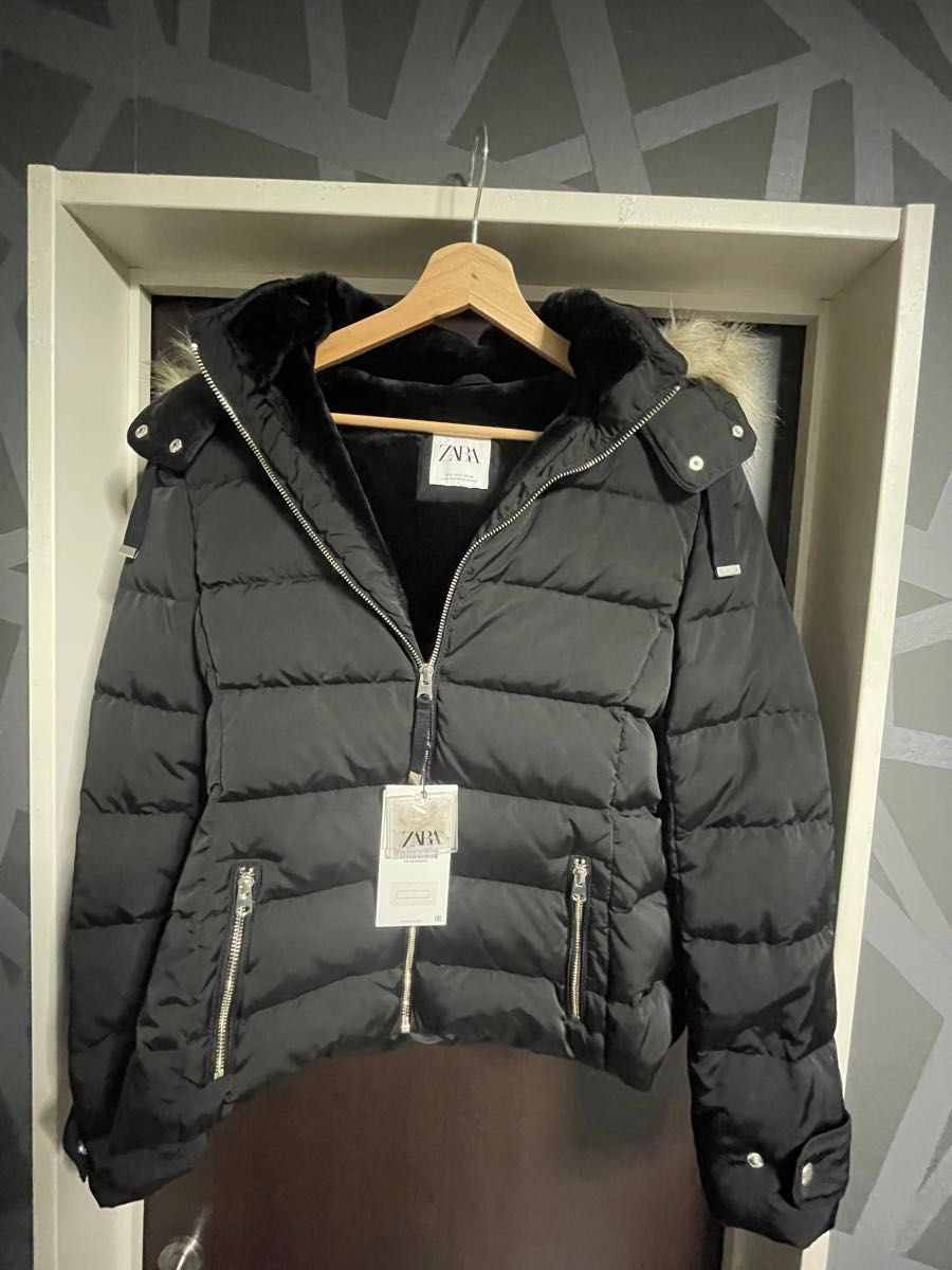 ZARA 黒 ダウンジャケット ファー付き｜Yahoo!フリマ（旧PayPayフリマ）
