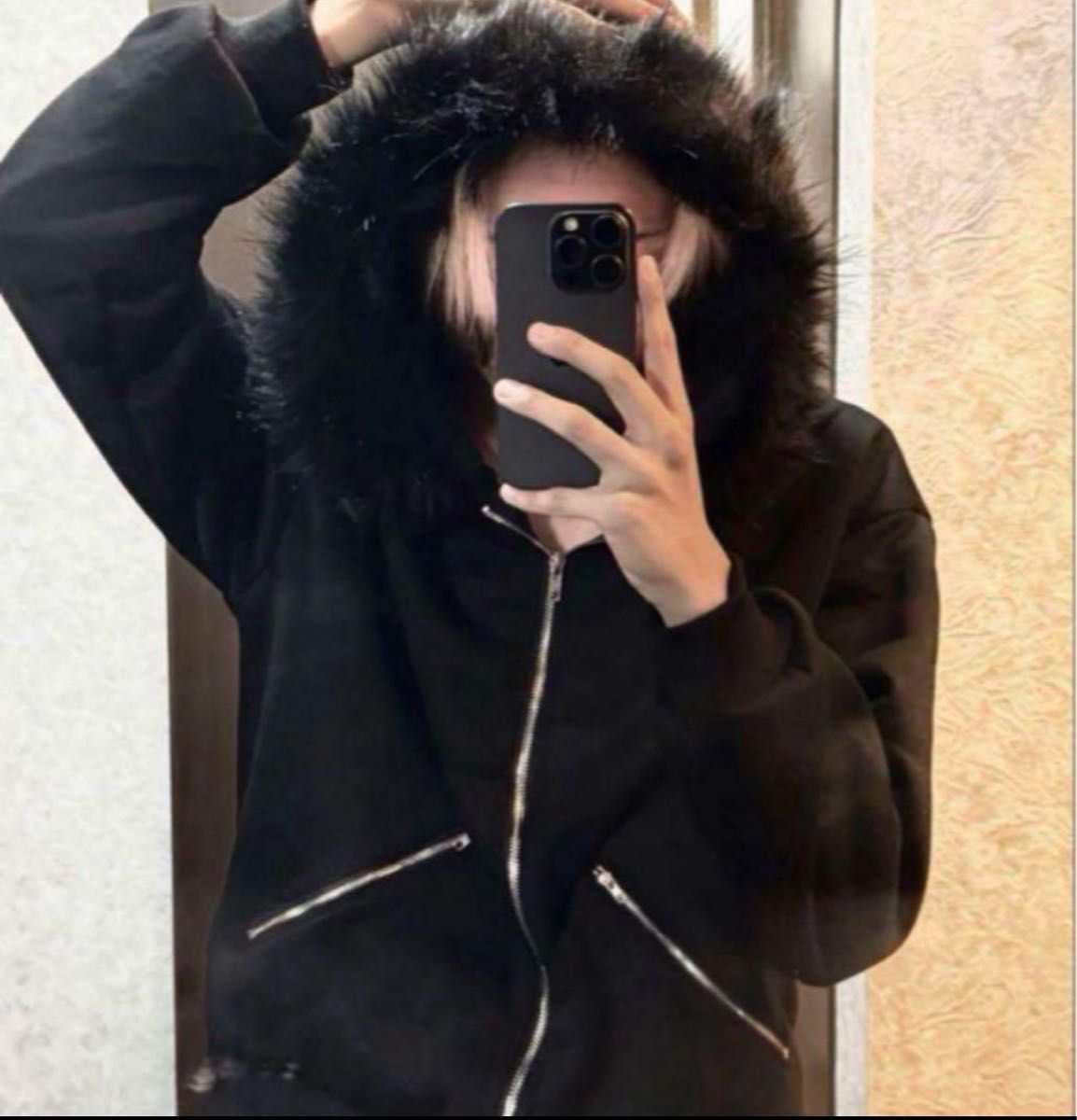 opium ファー付きパーカー ファーパーカ y2k 短丈フーティー cozy