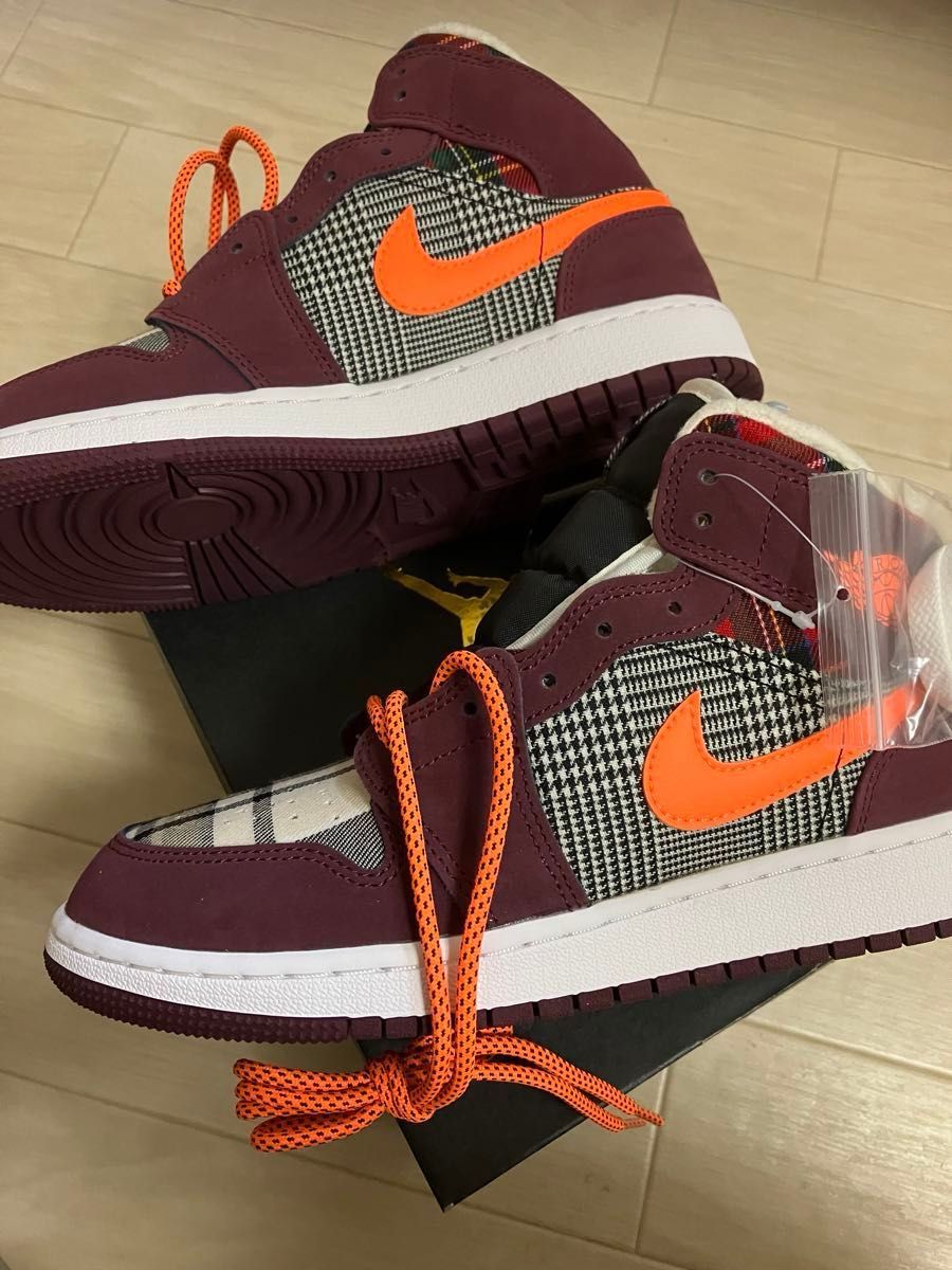 エアジョーダン1 ミッド チェック AIR JORDAN 1 MID SE (GS) 24cm