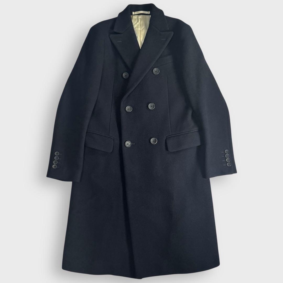 極美品 38 サイベーシックス カシミヤ ダブルチェスターコート