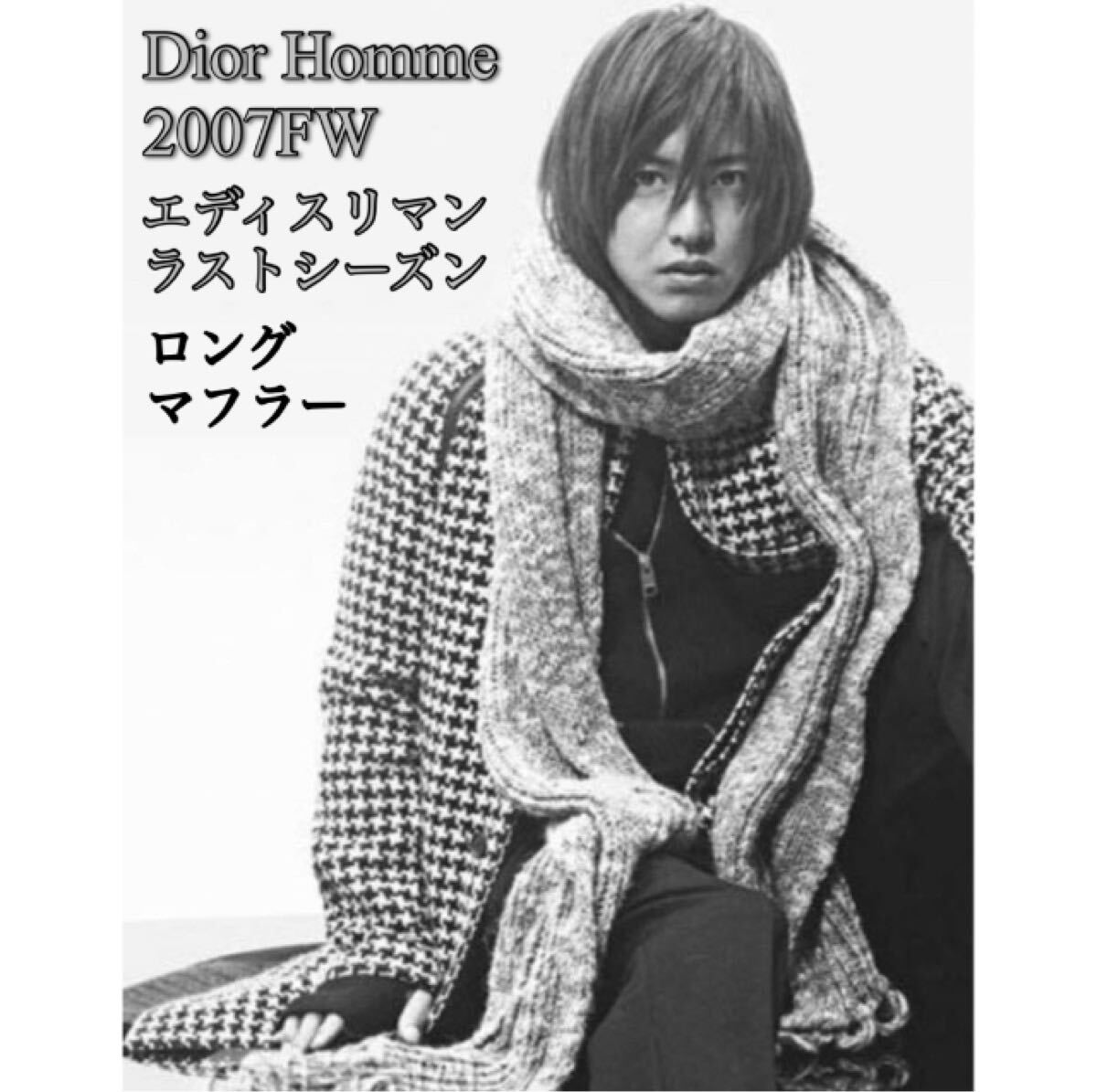 Yahoo!オークション - 2007AWDior Hommeロングマフラー試着のみエディ